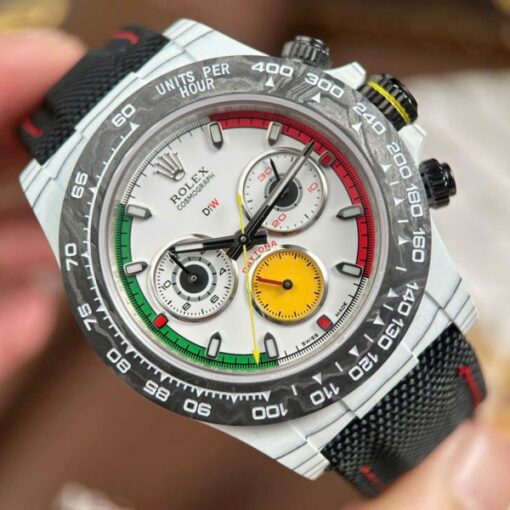 Rolex Daytona DiW Ferrari Knock Off Watches White Carbon Super Light 40mm - Image 7