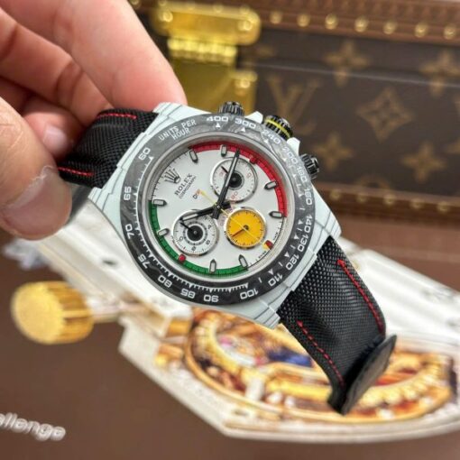 Rolex Daytona DiW Ferrari Knock Off Watches White Carbon Super Light 40mm - Image 4