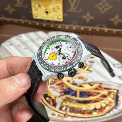 Rolex Daytona DiW Ferrari Knock Off Watches White Carbon Super Light 40mm - Image 5