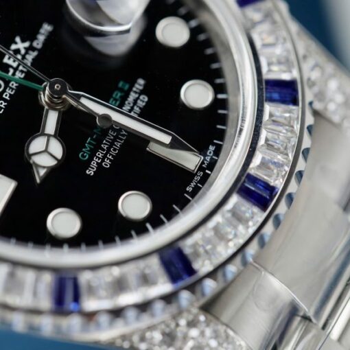 Rolex GMT-MASTER II 116759SARU Knock Off Watches Moissanite Diamonds Custom Clean Factory 40mm - Image 8