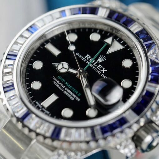 Rolex GMT-MASTER II 116759SARU Knock Off Watches Moissanite Diamonds Custom Clean Factory 40mm - Image 6