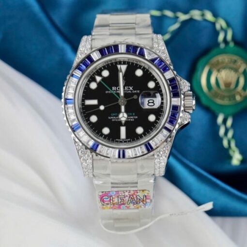Rolex GMT-MASTER II 116759SARU Knock Off Watches Moissanite Diamonds Custom Clean Factory 40mm - Image 4