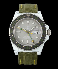 Rolex GMT-Master II DiW Replica Watches Gray Dial Fabic Strap 40mm
