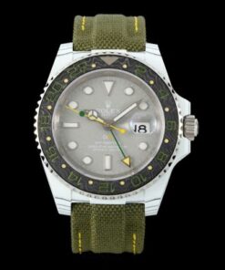 Alternative view of Rolex GMT-Master II DiW Replica Watches Gray Dial Fabic Strap 40mm