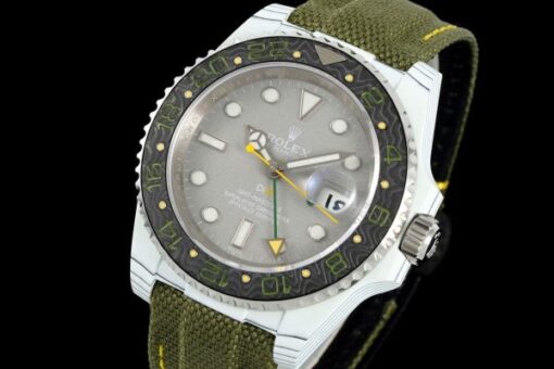 Rolex GMT-Master II DiW Replica Watches Gray Dial Fabic Strap 40mm - Image 4