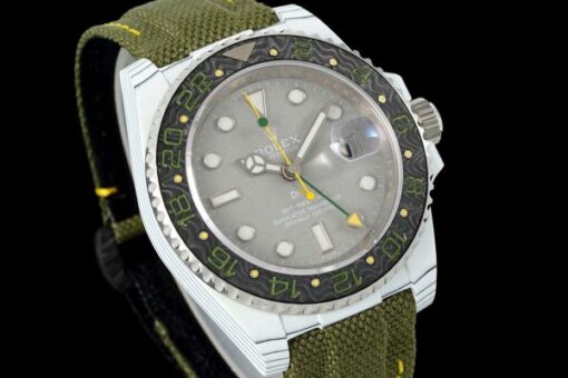 Rolex GMT-Master II DiW Replica Watches Gray Dial Fabic Strap 40mm - Image 3