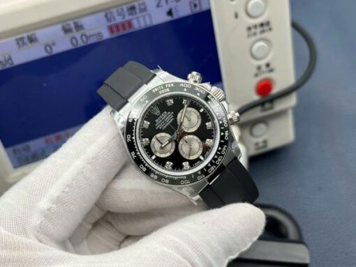 Rolex Luxury Fake Watches Cosmograph Daytona 126519LN Black Dial Oysterflex Strap QF Factory 40mm - Image 3