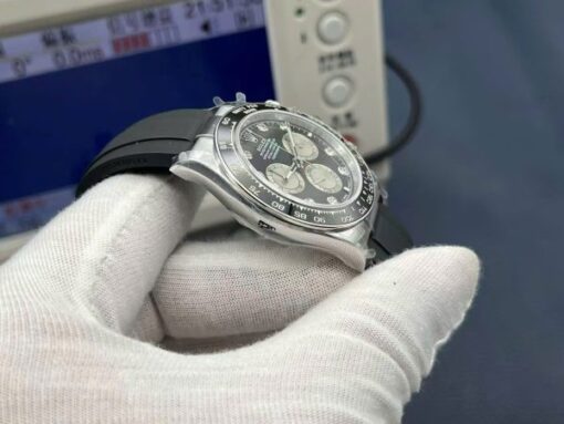Rolex Luxury Fake Watches Cosmograph Daytona 126519LN Black Dial Oysterflex Strap QF Factory 40mm - Image 6