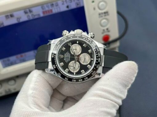 Rolex Luxury Fake Watches Cosmograph Daytona 126519LN Black Dial Oysterflex Strap QF Factory 40mm - Image 5