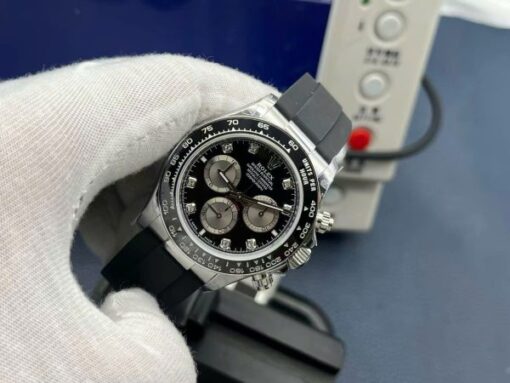 Rolex Luxury Fake Watches Cosmograph Daytona 126519LN Black Dial Oysterflex Strap QF Factory 40mm - Image 4