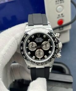 Alternative view of Rolex Luxury Fake Watches Cosmograph Daytona 126519LN Black Dial Oysterflex Strap QF Factory 40mm