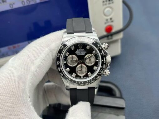 Rolex Luxury Fake Watches Cosmograph Daytona 126519LN Black Dial Oysterflex Strap QF Factory 40mm - Image 2