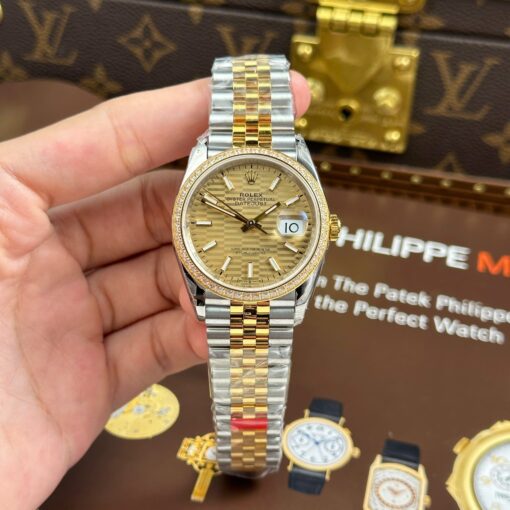 Rolex Replica Watches DateJust 126231 Brick Dial Bezel Diamonds CZ VS Factory 36mm