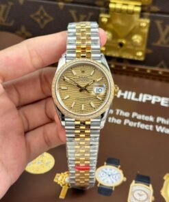 Alternative view of Rolex Replica Watches DateJust 126231 Brick Dial Bezel Diamonds CZ VS Factory 36mm