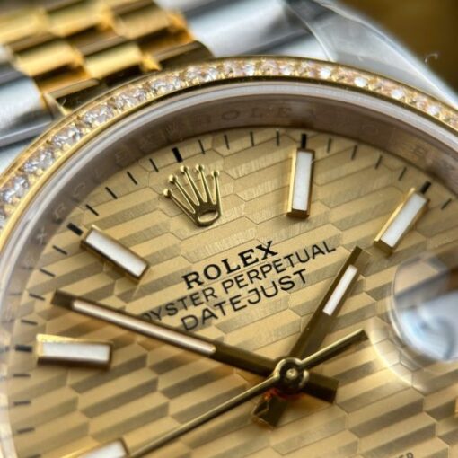 Rolex Replica Watches DateJust 126231 Brick Dial Bezel Diamonds CZ VS Factory 36mm - Image 7