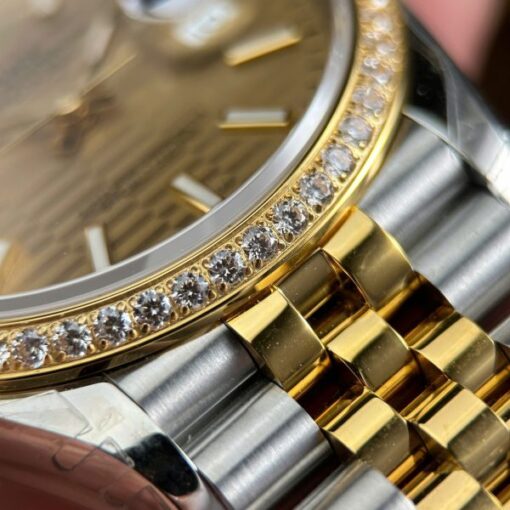 Rolex Replica Watches DateJust 126231 Brick Dial Bezel Diamonds CZ VS Factory 36mm - Image 9