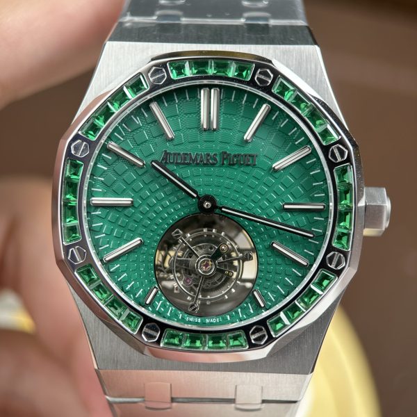 Audemars Piguet Imitation Watches Royal Oak Selfwinding Flying Tourbillon 26730BC Dial Green 41mm - Image 5