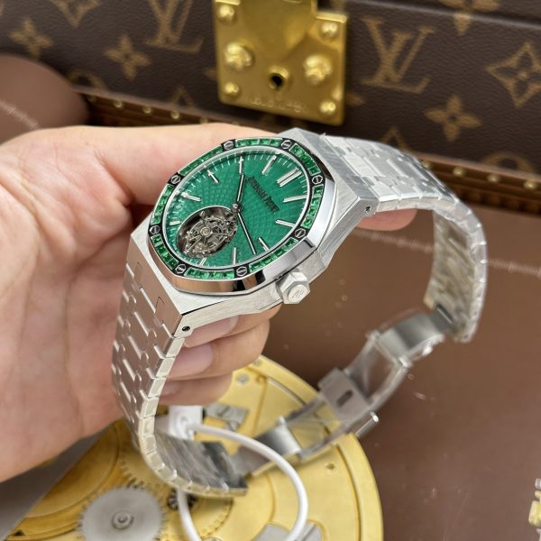 Audemars Piguet Imitation Watches Royal Oak Selfwinding Flying Tourbillon 26730BC Dial Green 41mm - Image 4
