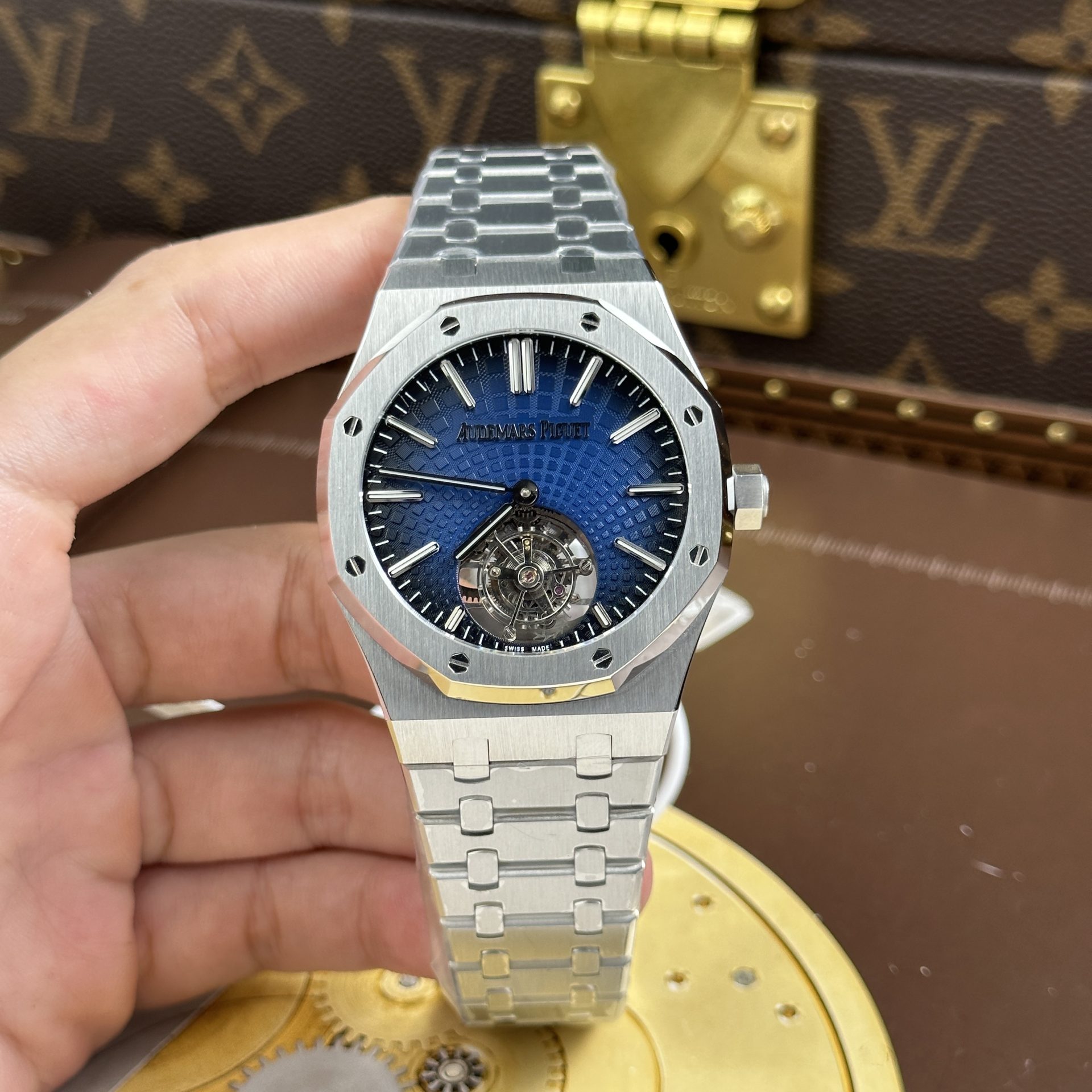 Audemars Piguet Imitation Watches Royal Oak Selfwinding Flying Tourbillon 26530ST Smoke Blue Dial 41mm