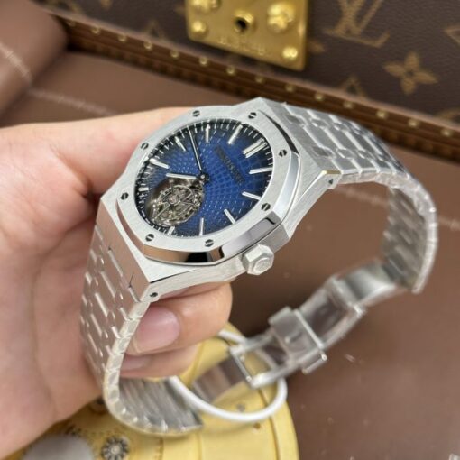 Audemars Piguet Imitation Watches Royal Oak Selfwinding Flying Tourbillon 26530ST Smoke Blue Dial 41mm - Image 4