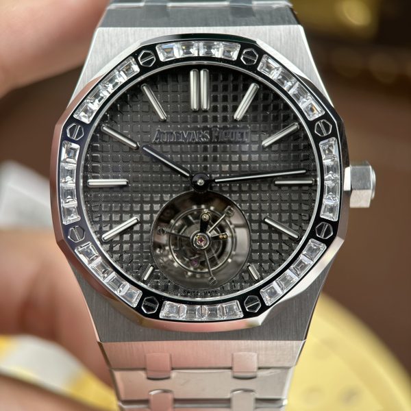 Audemars Piguet Replica Watches Royal Oak Selfwinding Flying Tourbillon 26730BC Dial Gray 41mm - Image 4