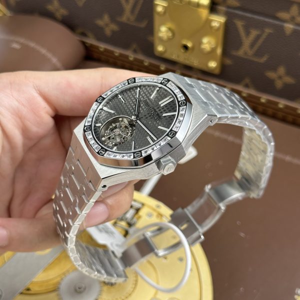 Audemars Piguet Replica Watches Royal Oak Selfwinding Flying Tourbillon 26730BC Dial Gray 41mm - Image 9