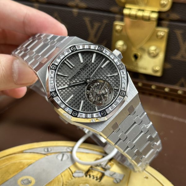 Audemars Piguet Replica Watches Royal Oak Selfwinding Flying Tourbillon 26730BC Dial Gray 41mm - Image 3