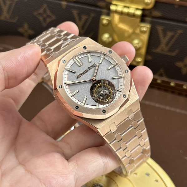 Audemars Piguet Royal Oak Selfwinding Flying Tourbillon 26730OR Replica Watches Gray Dial Metal Wire 41mm - Image 4