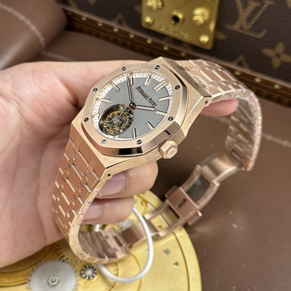 Audemars Piguet Royal Oak Selfwinding Flying Tourbillon 26730OR Replica Watches Gray Dial Metal Wire 41mm - Image 5