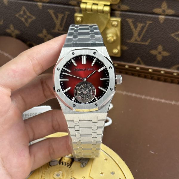 Audemars Piguet Imitation Watches Royal Oak Selfwinding Flying Tourbillon 26730ST Burgundy Dial 41mm - Image 2