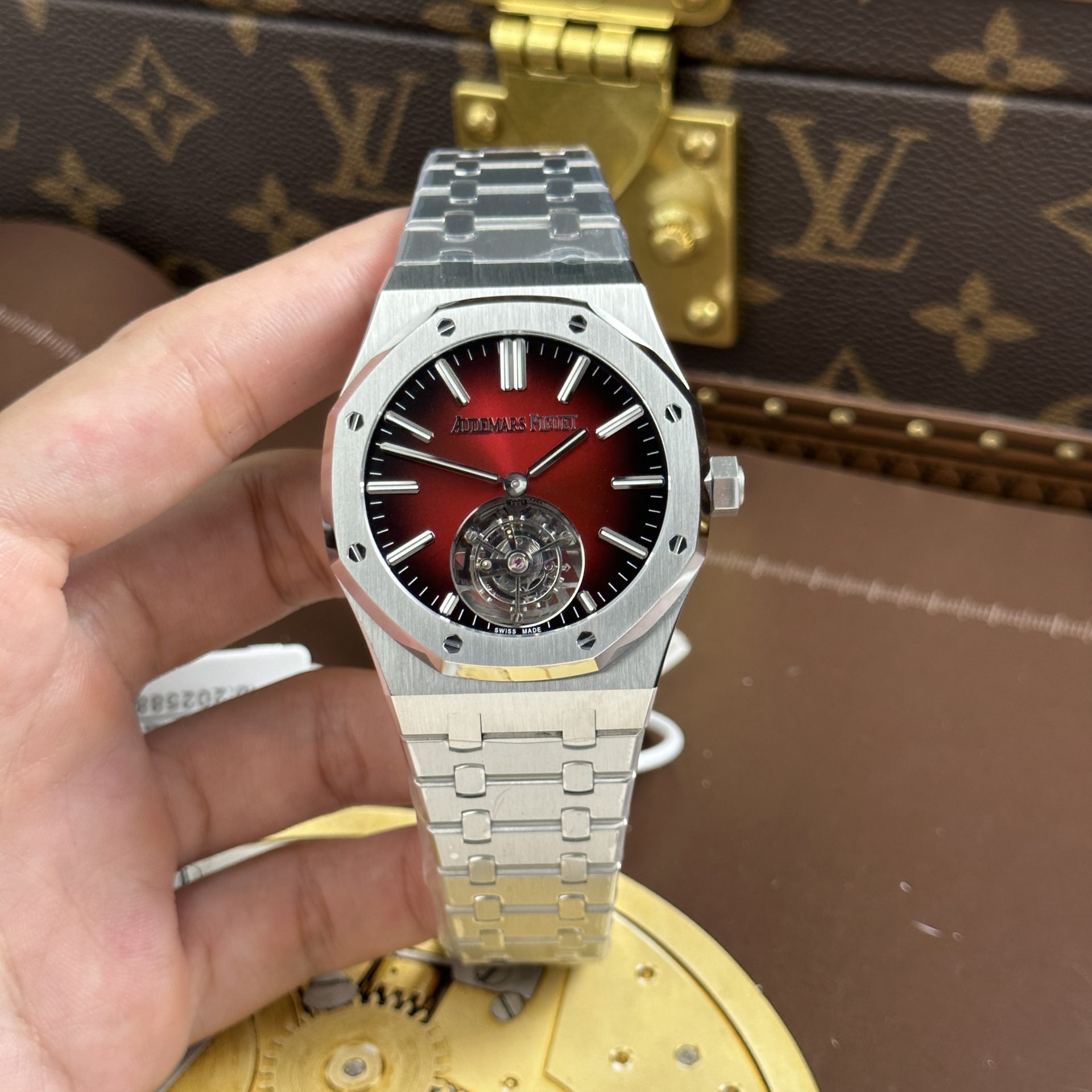 Audemars Piguet Imitation Watches Royal Oak Selfwinding Flying Tourbillon 26730ST Burgundy Dial 41mm