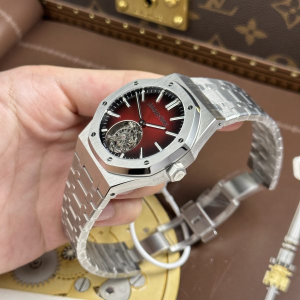 Audemars Piguet Imitation Watches Royal Oak Selfwinding Flying Tourbillon 26730ST Burgundy Dial 41mm - Image 9