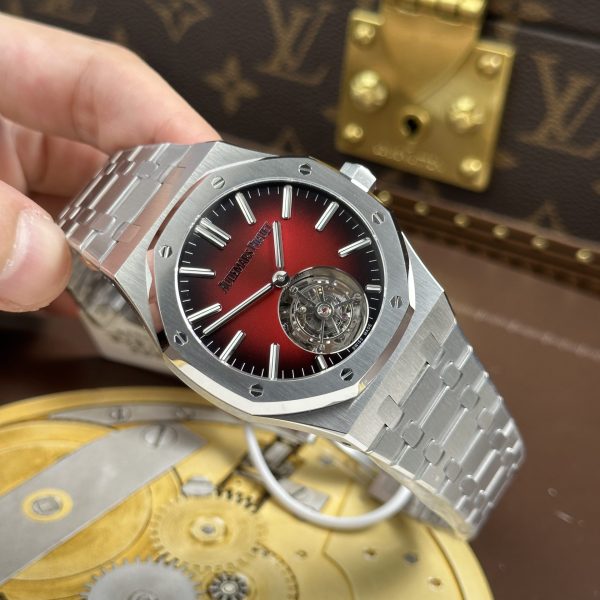 Audemars Piguet Imitation Watches Royal Oak Selfwinding Flying Tourbillon 26730ST Burgundy Dial 41mm - Image 3