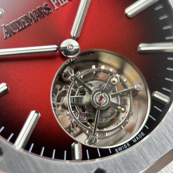 Audemars Piguet Imitation Watches Royal Oak Selfwinding Flying Tourbillon 26730ST Burgundy Dial 41mm - Image 7