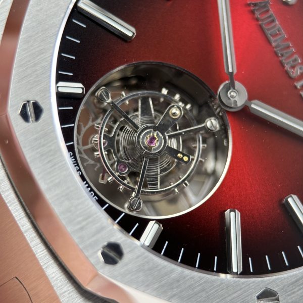 Audemars Piguet Imitation Watches Royal Oak Selfwinding Flying Tourbillon 26730ST Burgundy Dial 41mm - Image 6