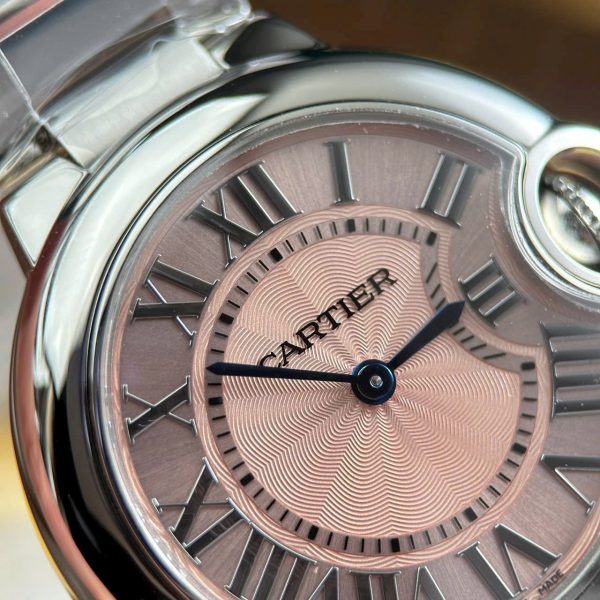 Cartier Ballon Bleu Fake Watches Pink Dial Quartz Movement AF Factory 33mm - Image 5