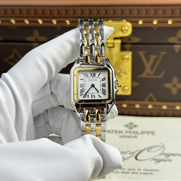 Cartier Panthere Fake Watches White Dial Metal Wire BV Factory 27x36mm - Image 3