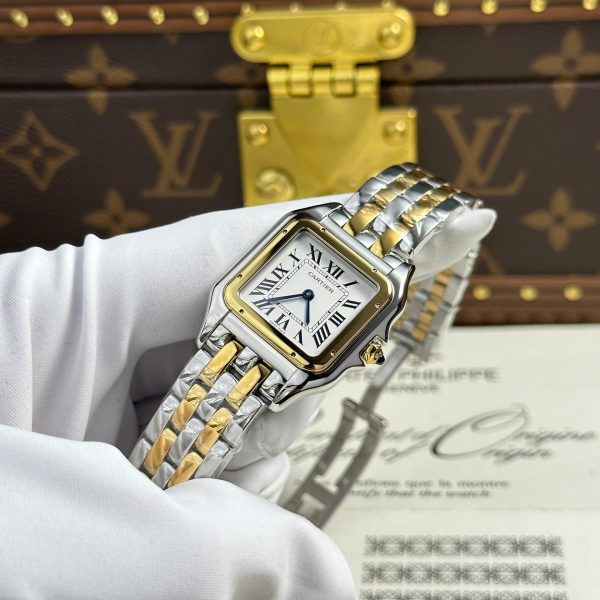 Cartier Panthere Fake Watches White Dial Metal Wire BV Factory 27x36mm - Image 5