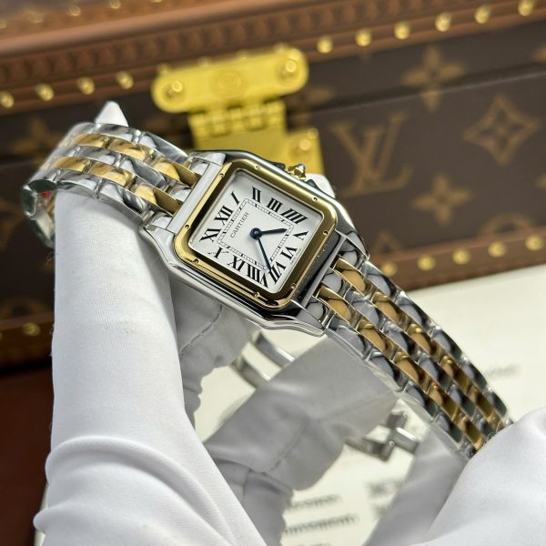 Cartier Panthere Fake Watches White Dial Metal Wire BV Factory 27x36mm - Image 4