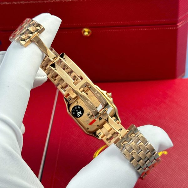 Cartier Panthere Rose Gold Replica Watches Mother Of Pearl Dial AF Factory 27x36mm - Image 9