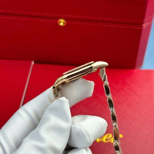 Cartier Panthere Rose Gold Replica Watches Mother Of Pearl Dial AF Factory 27x36mm - Image 7