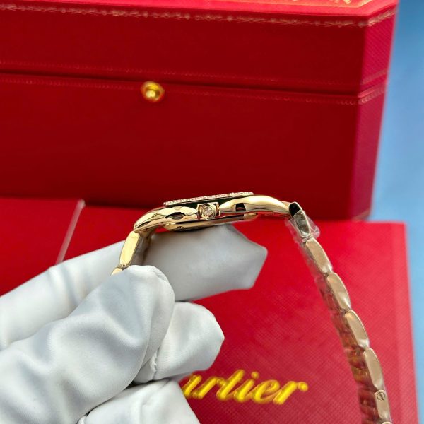 Cartier Panthere Rose Gold Replica Watches Mother Of Pearl Dial AF Factory 27x36mm - Image 6