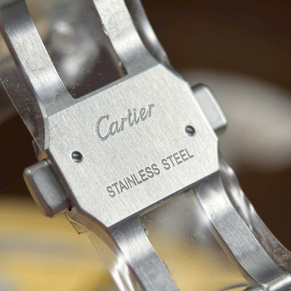 Cartier Santos Luxury Fake Watches Skeleton Dial Bezel Blue 39.8mm - Image 12