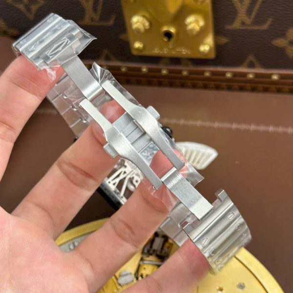 Cartier Santos Luxury Fake Watches Skeleton Dial Bezel Blue 39.8mm - Image 10
