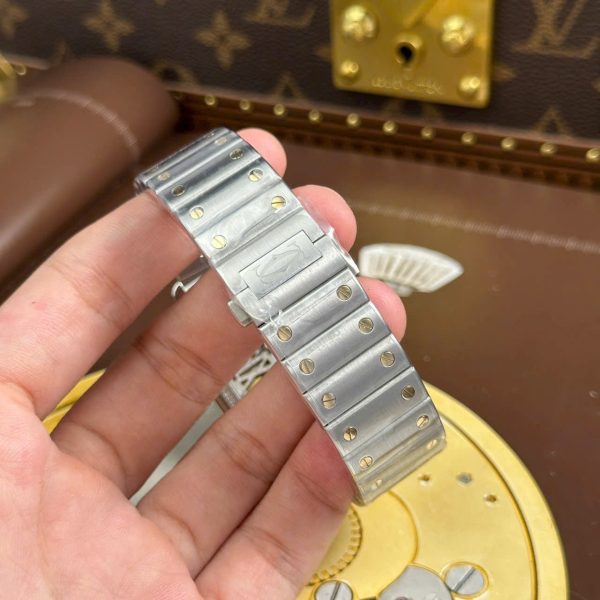 Cartier Santos Imitation Watches Skeleton Dial Bezel Yellow 39.8mm - Image 12