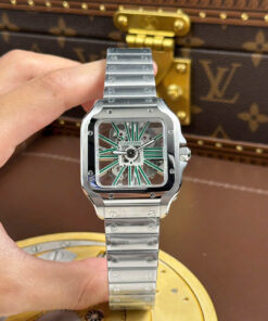 Cartier Santos Knock Off Watches Skeleton Dial Metal Wire 39.8mm