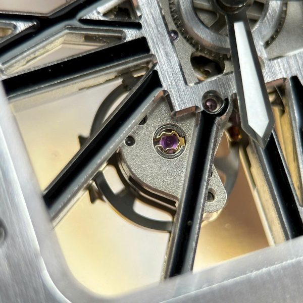 Cartier Santos Replica Watches Skeleton Dial Bezel Black 39.8mm - Image 7