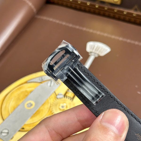 Cartier Santos Knock Off Watches Skeleton Dial Leather Strap Black 39.8mm - Image 13