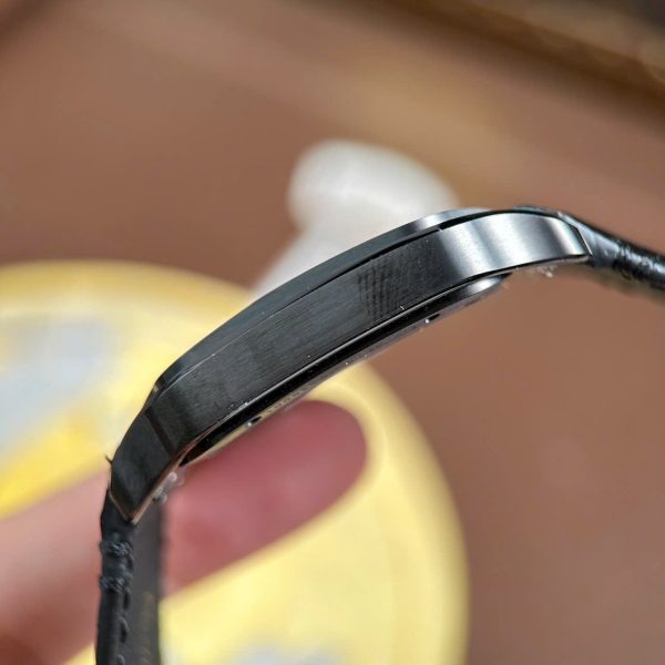 Cartier Santos Knock Off Watches Skeleton Dial Leather Strap Black 39.8mm - Image 10
