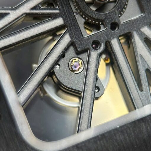 Cartier Santos Knock Off Watches Skeleton Dial Leather Strap Black 39.8mm - Image 7